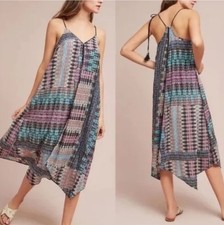 Anthropologie Akemi & Kim Dress XS Tribal Bohemian Lined Spaghetti Straps