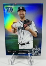 2017 Bowman Chrome - Prospects Max Povse #BCP193 Blue Refractor 70th Anniversary