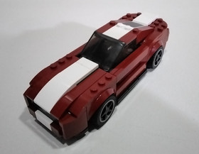 Custom Dark Red/White Ford Mustang GT - This is a modified LEGO 75871 Speed Cham