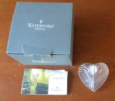 Waterford Crystal Heart Figurine Paperweight Hand Cooler Signed
