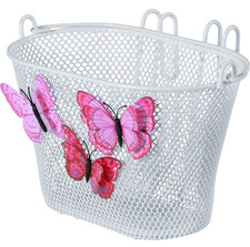 Basil Jasmin Butterfly Kids Bicycle Basket Front Or Rear  | White