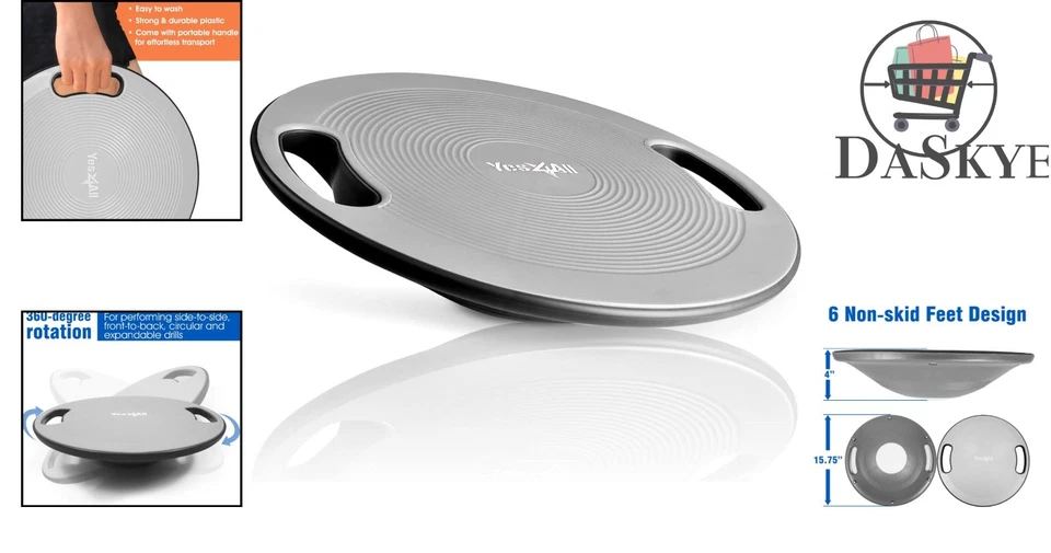 Tabla de equilibrio oscilante de 15,75" - Estabilidad antideslizante para gimnasio en casa y escritorio Foto 2 de 4