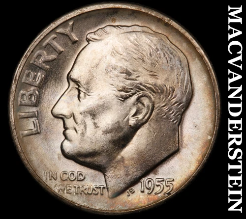 1955-D Silver Roosevelt Dime-Choice Gem BU Lustrous No Reserve #i6650