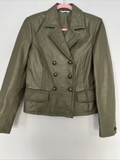 George Women’s Khaki Real Leather Jacket Size 10