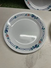 Set Of 4 Corning Corelle Intrigue Pattern  7.25” Salad Plates EUC