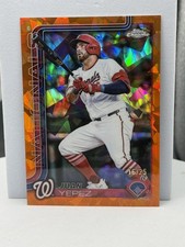 2025 Topps Chrome JUAN YEPEZ #/25 Orange Cracked Ice Washington Nationals