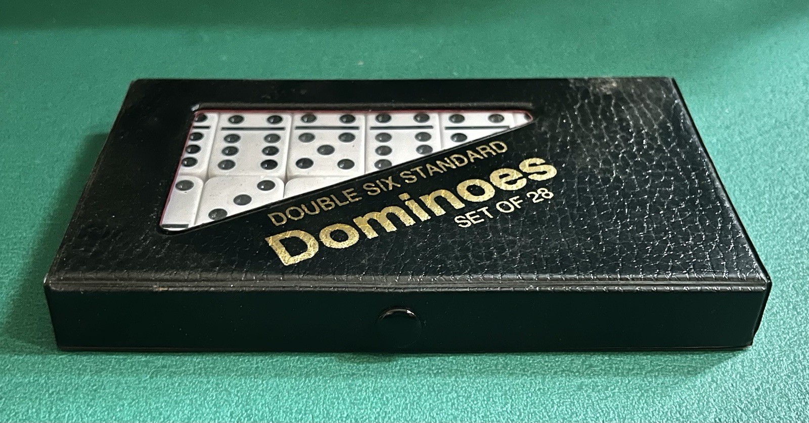 Vtg Double Six Standard Dominoes Set of 28 with Case CHH Games, New Sealed