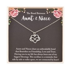 Aunt Gifts - Niece Gifts from Auntie 925 Sterling Silver Tiny Infinity Heart Nec
