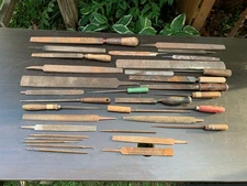 Lot Of Various Files & Rasps Wood Handles Metal Wood Working Hand Tools Vintage