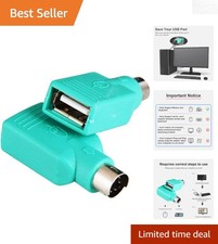 2-Pack PS2 to USB Converter Adapter for Wired Mice   Lightweight  Durable