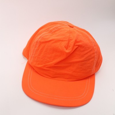 Vintage blaze orange nylon snapback cap RE PLAY flat brim