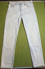 Vintage Levi  s 505 Jeans Mens 36x36 Light Wash Orange Tab USA Made Straight Leg