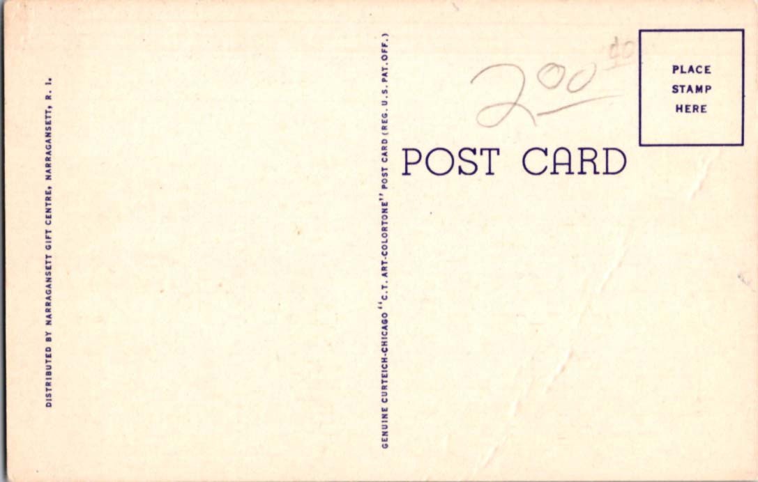 Linen FISHING BOATS ON SHORELINE Galilee - Narragansett Rhode Island RI BB8908