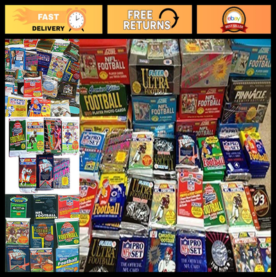 rare football cards from the 80s Vintage Football Card Lot - 60 Packs from Late 80s & Early 90s