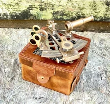 Brass Nautical Sextant Leather Case Kelvin Hughes London 1917 Christmas Gift