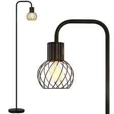 Industrial Floor Lamp, LED Standing Lamp Modern Black Industrial Floor Lamp