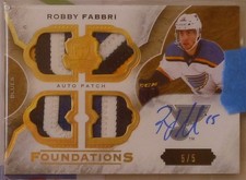 Robby Fabbri 2015-16 Upper Deck UD The Cup Foundations Rookie Auto Patch /5