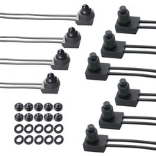 10Pcs 12V-48V Waterproof Push Button On-Off Switch 4.5" Leads For Motorcycle Car