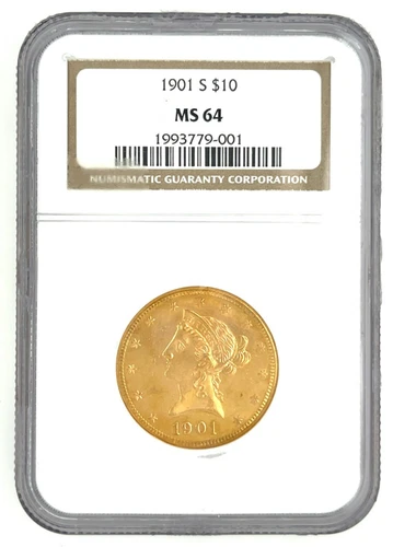 1901-S $10 Gold Liberty Eagle Graded by NGC as MS-64