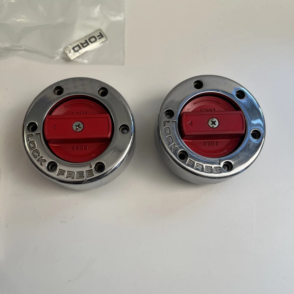 Par de tapas de bloqueo de buje delantero Ford/Warn Bronco Pickup 4X4 de la década de 1990 OEM F5TZ-1K104-B Foto 4 de 4