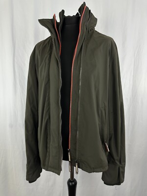 Herren Super Dry Windbreaker Wasserabweisend Mantel Jacke Grün Polyester 40 in