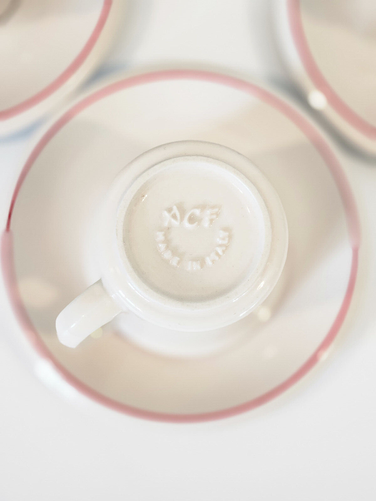 ACF Italy Espresso Cups Demitasse and Saucers Set 6 MCM Vintage Red