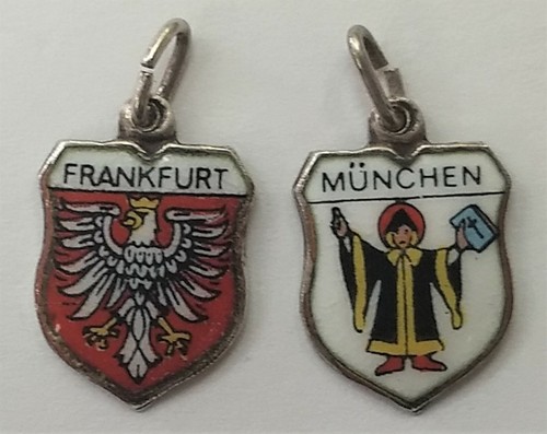 German Shield Tie tack enamel shield Frankfurtim Vintage Tie Tack