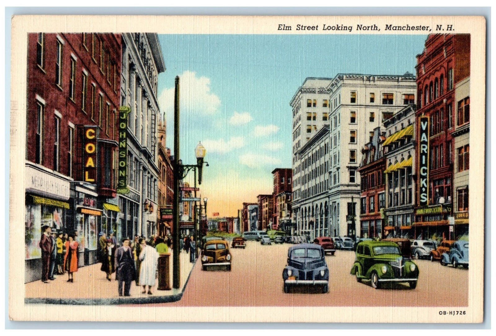 c1940 Elm Street Looking North Classic Cars Manchester New Hampshire NH