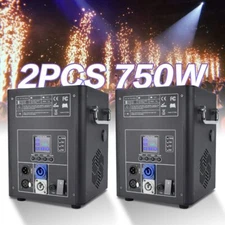 2PCS 750W Cold Spark Machine LCD Screen Stage Effect DMX Firework Party Wedding