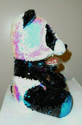 Ty Large Sequins Plush Flippables BAMBOO Panda Bear Medium 9