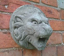 STONE GARDEN GARGOYLE LION WALL WATER FEATURE SPOUT FOUNTAIN PLAQUE ORNAMENT