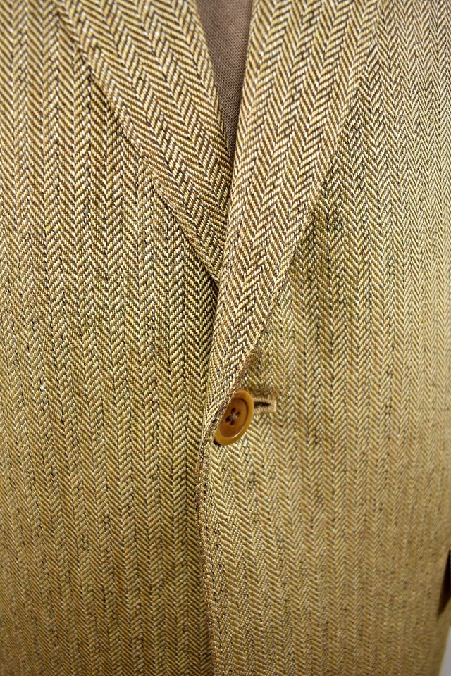 Abrigo deportivo Southwick marrón claro espiga mezcla seda/lana dos botones talla: 44L Foto 2 de 4