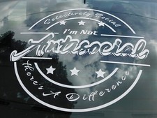 Antisocial V1 Rear Window Decal Car Sticker Banner Jdm Vinyl Graphic Kanji Kdm
