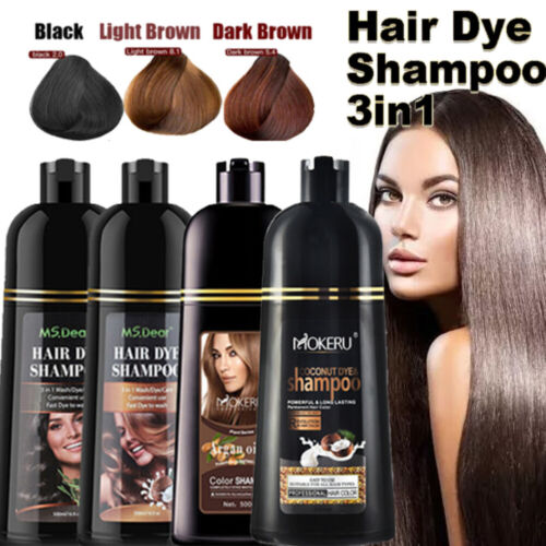 Black/Brown Hair Dye Shampoo Natural Permanent Instant Dye Hair Color Shampoo - Picture 4 of 64