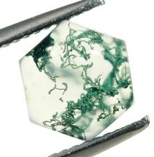 Natural Green Moss Agate Hexagon 8X8mm Wholesale Gemstone Wedding Gift 2.40 Ct.