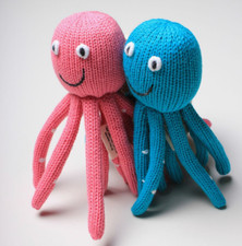 Organic Cotton Baby Rattle Octopus Stuffed Toy Plush NEW Estella Luxury Gift