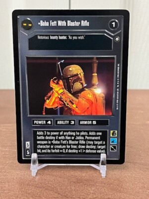 Boba Fett With Blaster Rifle - Star Wars CCG (SWCCG) - Enhanced Premiere