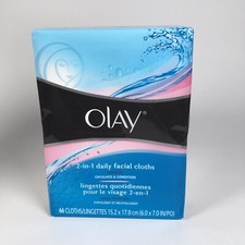 Olay 2-in-1 Daily Facial Cloths Normal Exfoliate Condition 66 Count