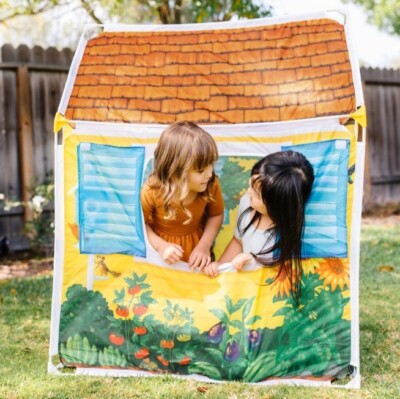 Melissa Doug Cozy Cottage Fabric Play Tent and Storage Tote - Main Image