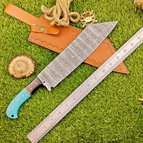 CUSTOM HANDMADE DAMASCUS STEEL HUNTING CHOPPER KNIFE, CLEAVER KNIFE - IT-449 - Picture 7 of 8