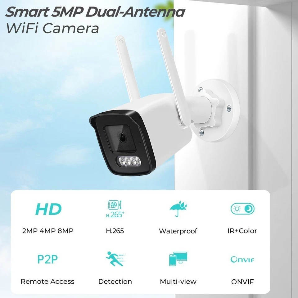 Wifi Security SmartCam Night Vision Outdoor Bullet IP CCTV Surveillance Camera - Image 2 of 4