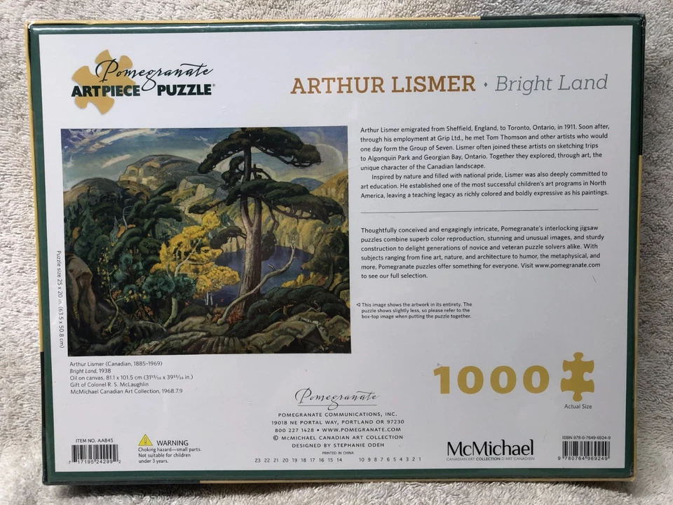 BRIGHT LAND granada pieza de arte rompecabezas 1000 piezas 25"X20" Arthur Lismer NUEVO Foto 2 de 2