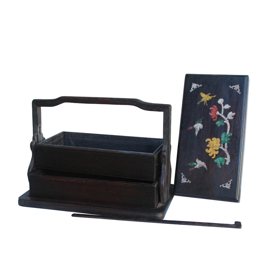 Traditional Vintage Chinese Multi Tray Wood Basket Box ws1055 - Image 4 of 4