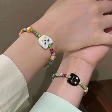 Lovely cute Kitty Cartoon colorful beaded Bracelet Girl's Jewelry Gift