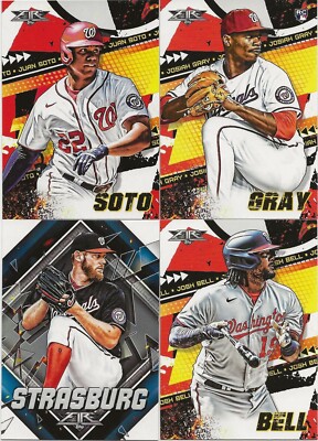 WASHINGTON NATIONALS 2022 Topps Fire BASE TEAM SET: Juan Soto-Bell-Straburg-Gray
