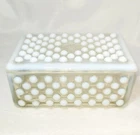 Vintage Anchor Hocking Moonstone Opalescent Hopnail Cigarette/Trinket Box W/Lid