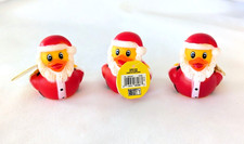 NWT Set of 3 Amscan Santa Claus Rubber Ducks 2.5"