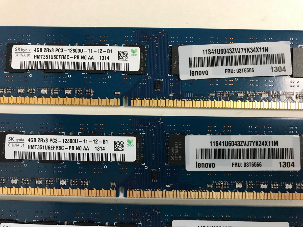 LENOVO 03T6566 4GB 2RX8 PC3-12800U DESKTOP RAM SK HYNIX