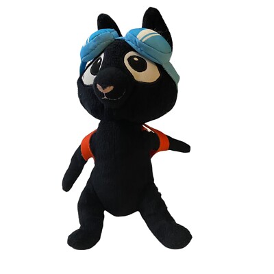 Ikea Lattjo BLACK CAT Plush Goggles Backpack Stuffed Animal Kitty