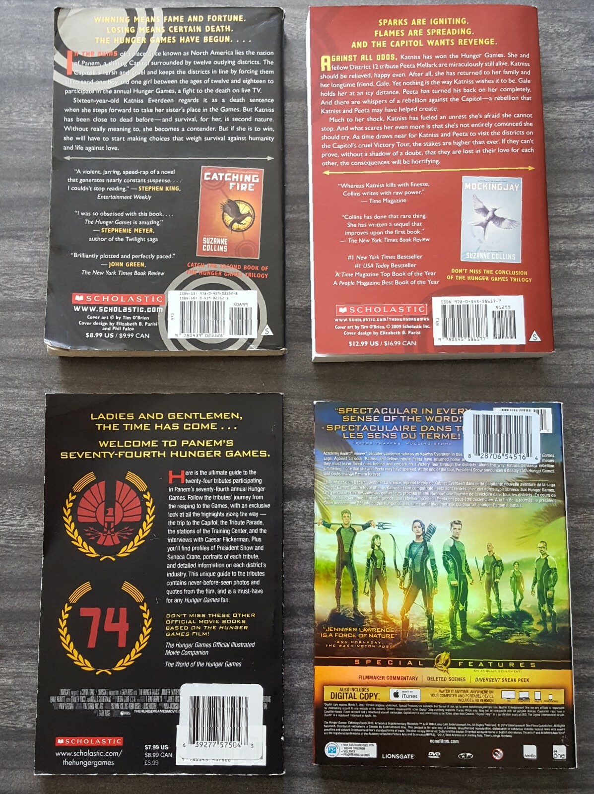 Hunger Games Lot The Hunger Games & Catching Fire Books NIP DVD & Tribute  Guide | eBay